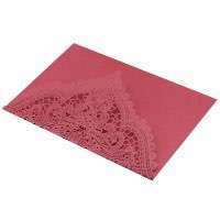 Dark Red  Birthday Card  Laser Invitation Lace Card